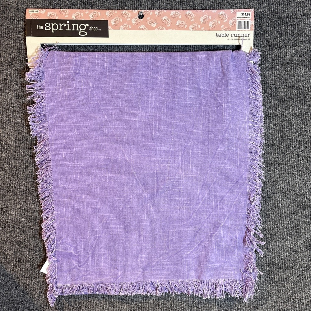 The Spring‎ Shop~Table Runner~Purple Linen, spring~14"x72" NWT